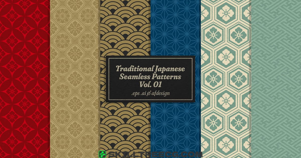 Traditional Japanese Seamless Patterns Vol.1（061179）-技能树